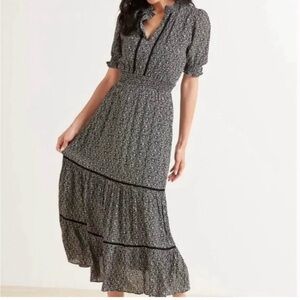 Elegant Evereve Black Floral Maxi Dress NWT